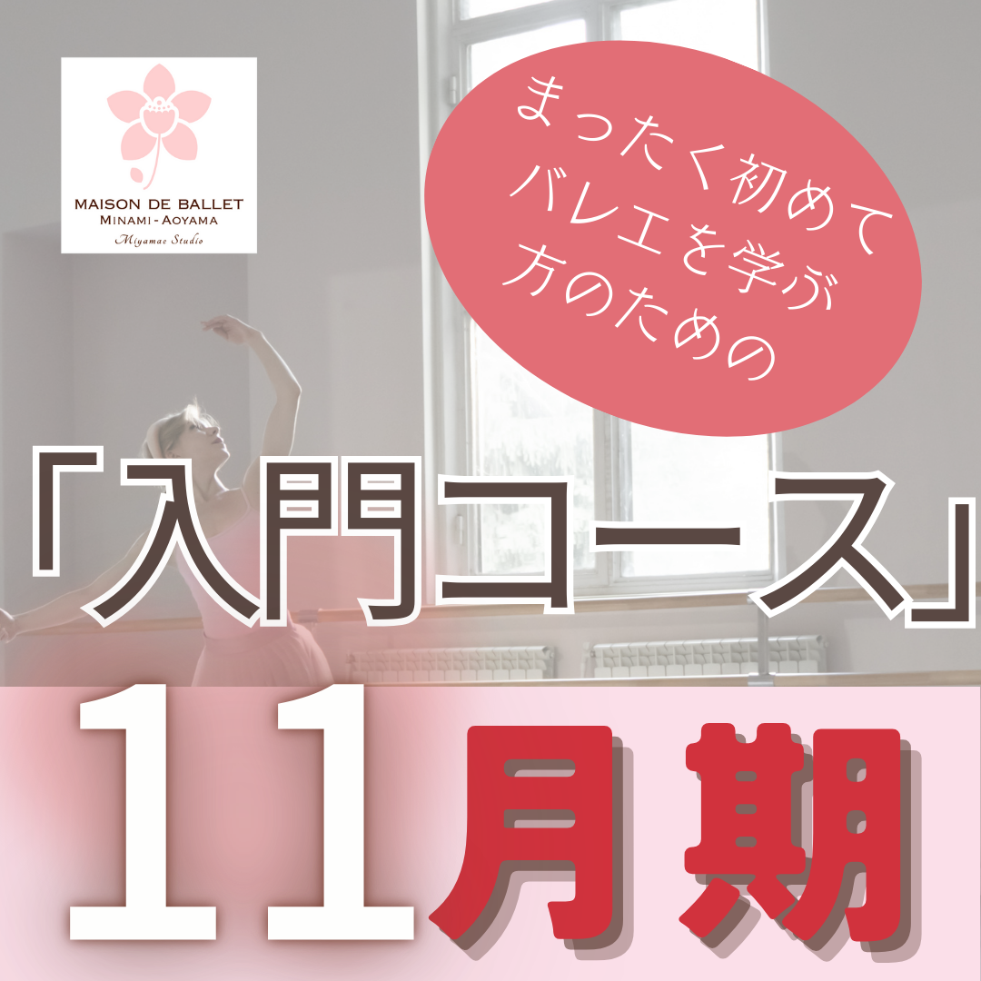 10/26(日)「まったく初めてバレエを学ぶ方のための入門コース(前半・後半各12回)」 2025年11月期(前半12回)開講(１回受講も可)(要予約)のイメージサムネイル画像