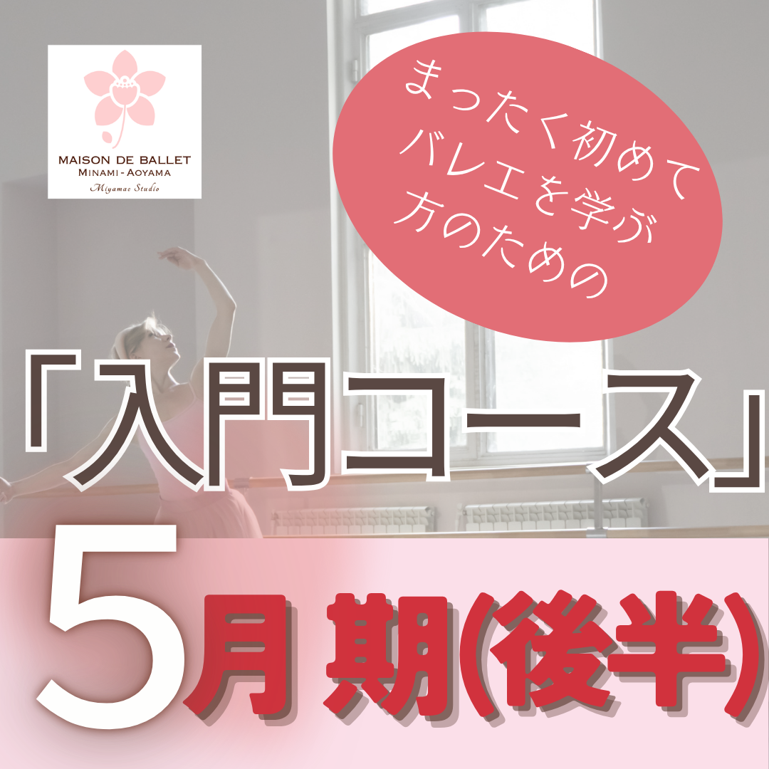 9/6(日)～「まったく初めてバレエを学ぶ方のための入門コース 2026年5月期(後半12回)開講」 (１回受講も可)(要予約)のイメージサムネイル画像